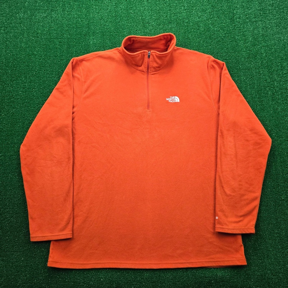 The North Face TKA 100 Glacier Sweatshirt Mens XL Orange Quarter Zip‎ Fleece